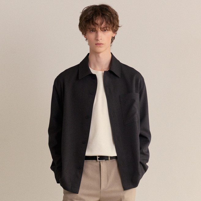 MIND BRIDGE 男士斜紋組織襯衫式外套 MZWS6102