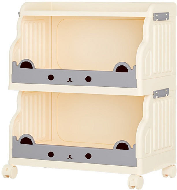 橡合杉 可移動多層儲物架 2層, 1個, 奶油白