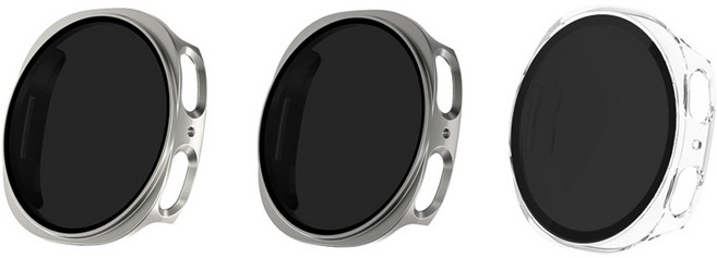 젤센 갤럭시워치 사생활 풀커버 일체형 9H 강화유리 케이스 3종 세트, 티타늄 + 그라파이트 + 투명, 1세트