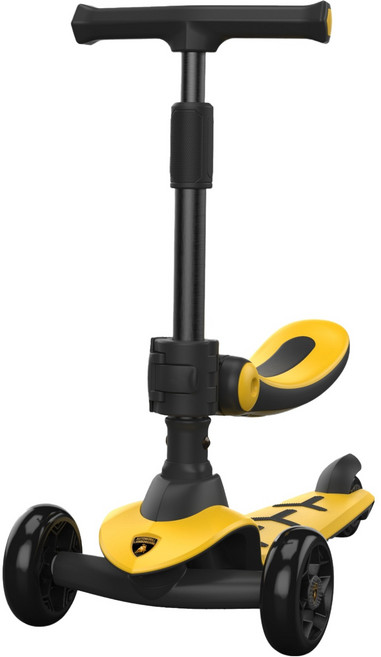 람보르기니 아동용 킥보드 + 안장 세트, 옐로우, 1세트