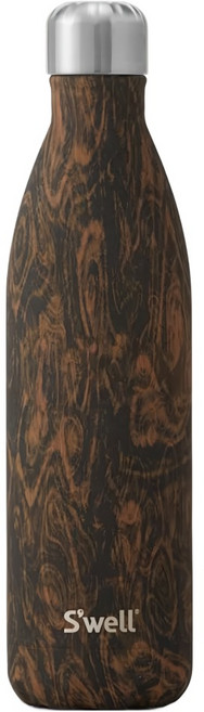 S'well Wenge Wood 時尚不鏽鋼保溫瓶 25oz, 1個, 750ml, 咖啡色