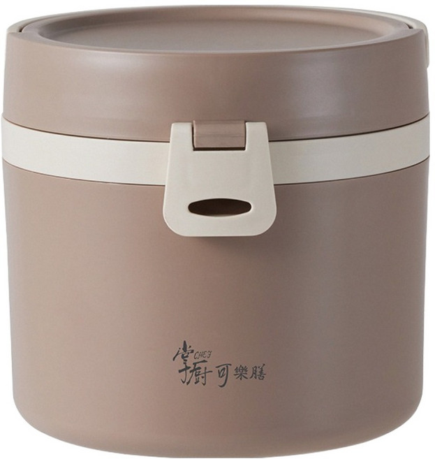 Hi CHEF 掌廚 可樂膳 無印不鏽鋼雙層手提餐盒 1130ml, 1個, 咖啡色