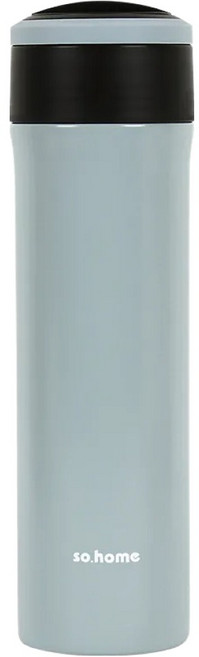 so.home 雙層304不鏽鋼玻璃內膽保溫杯/保溫瓶, 400ml, 淺藍色, 1個