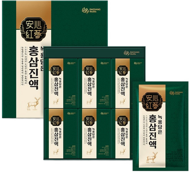 DAESANG Wellife 含鹿茸的紅參真液, 1個, 24冊