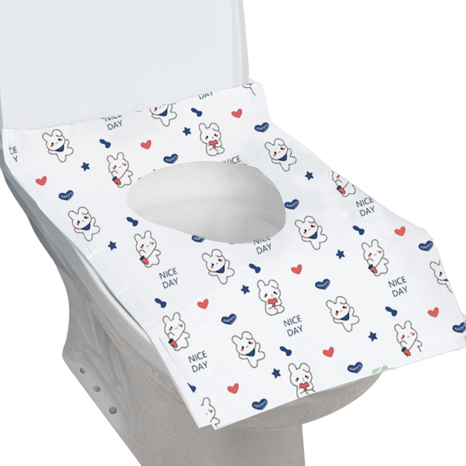 미르홈퍼니 일회용 여행용 초대형 변기커버, 토끼, 30개