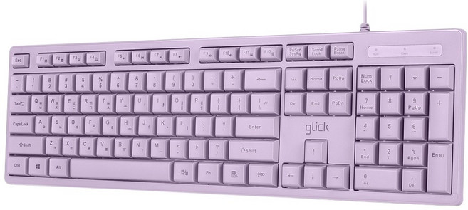 지클릭커 유선 OFFICEPRO 슬림 키보드, 제조사축, OPK10, 퍼플