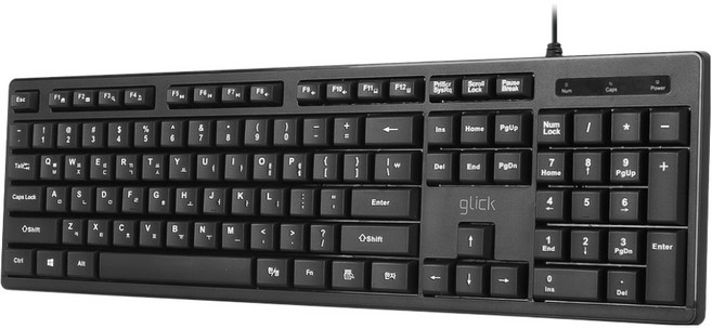 지클릭커 유선 OFFICEPRO 슬림 키보드, 제조사축, OPK10, 블랙