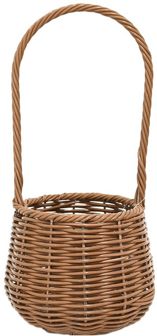 도시정원 라탄 플라스틱 NA001M 단지 꽃바구니 1414, 브라운, 1개