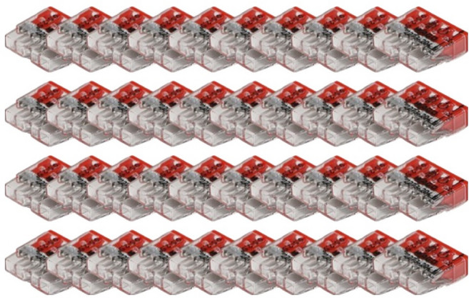 WAGO 旺科 單芯線專用按壓式連接器 4p 紅色 相容0.5~2.5mm, 40個