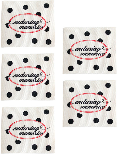 yarna 레터링 빈티지 디자인 면 라벨, 블랙 도트, 5개