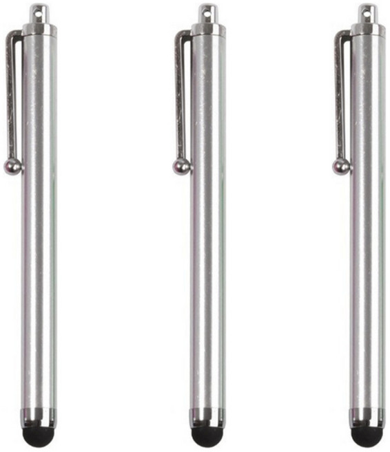 바리코 초미세 태블릿 스마트폰 정전식 터치펜, 실버, 3개