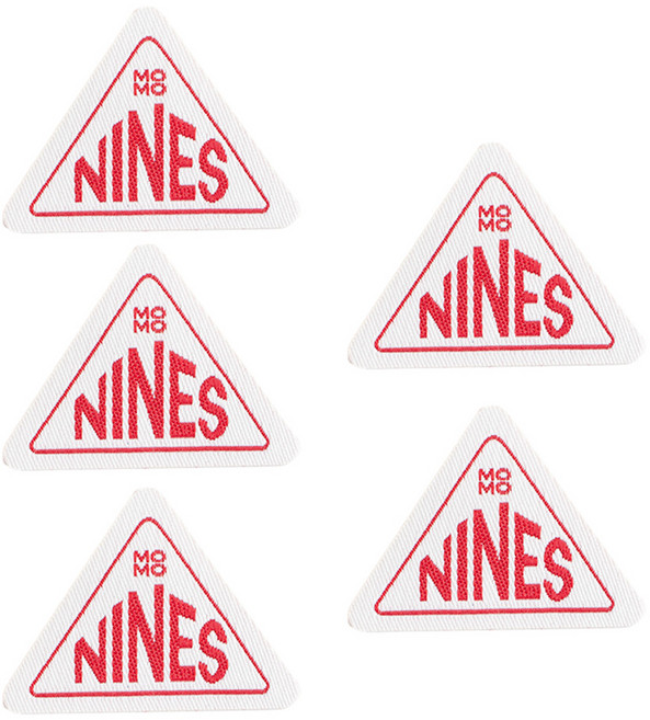 yarna 레터링 빈티지 디자인 삼각형 와펜 패치, 모모나인스 레드, 5개