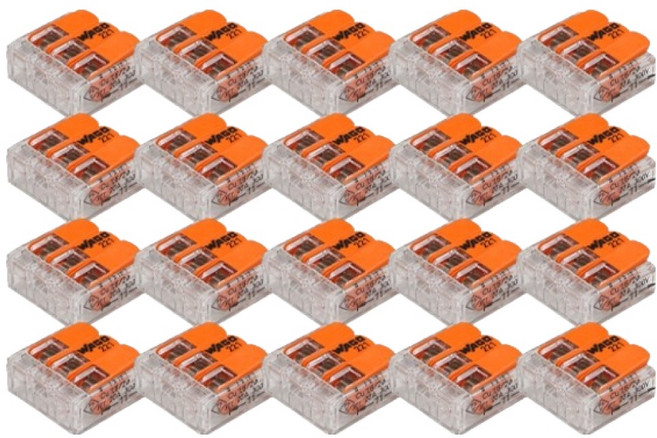 WAGO 旺科 單線與絞線兩用 高容量 32A 槓桿式快接端子 3p Simple 橘色 相容0.2~4mm, 20個