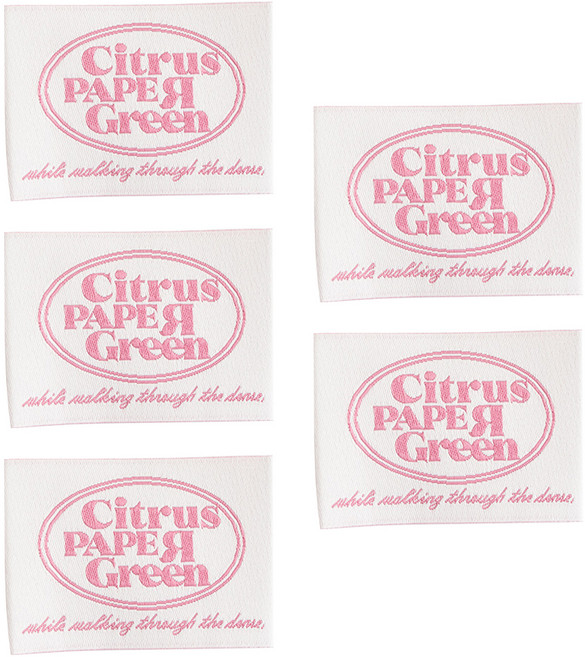 yarna 시트러스 레터링 빈티지 디자인 면 라벨, 핑크, 5개