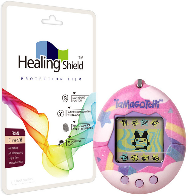 힐링쉴드 프라임 고광택 액정보호필름 2p 세트, 1세트, 다마고치 오리지널