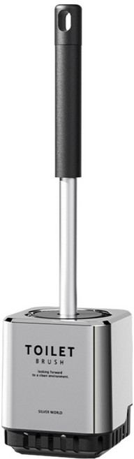 리빙공감 무타공 벽부착 변기 청소솔, 실버, 1개