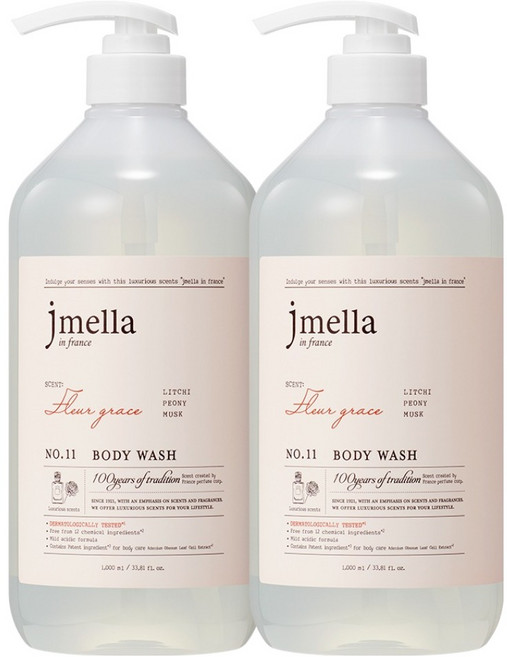 제이멜라 인 프랑스 플뢰르 그레이스 바디워시 리치 앤 피오니향, 1L, 2개