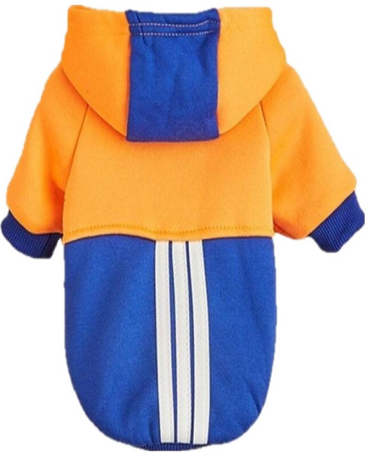 寵物撞色衛衣, 深藍色 + 橘色, 1個
