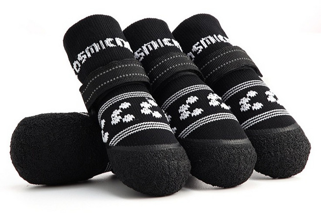 파스텔펫 반려동물 반사 스트랩 양말신발, 블랙, 1개