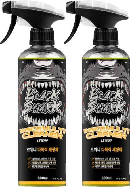 블랙샤크 다용도 자동차 실내 다목적 세정제, 2개, 500ml