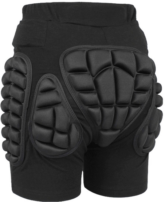 HOME GYM CLUB 居家健身 加厚防摔褲, 黑色, 1個