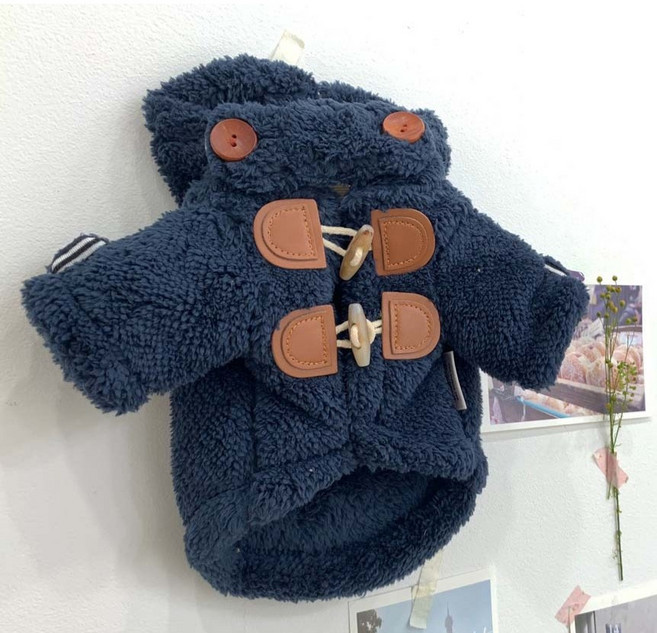 쥬비코 강아지 떡볶이 단추 코트, 네이비, 1개