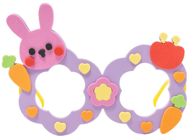 민화샵 EVA 유아 동물안경 만들기재료, 토끼(UDPEV0042), 10개