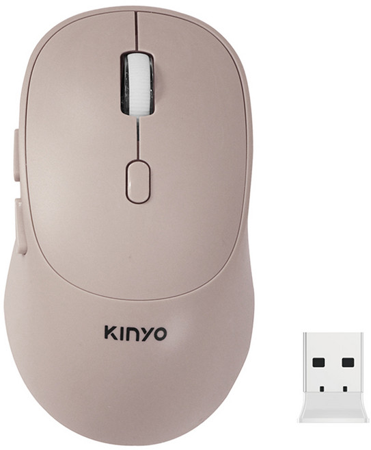 Kinyo 藍牙無線雙模靜音滑鼠, GBM-1825, 奶茶色