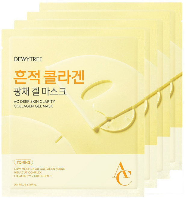 듀이트리 AC 딥 흔적 콜라겐 겔 마스크, 4개입, 1개
