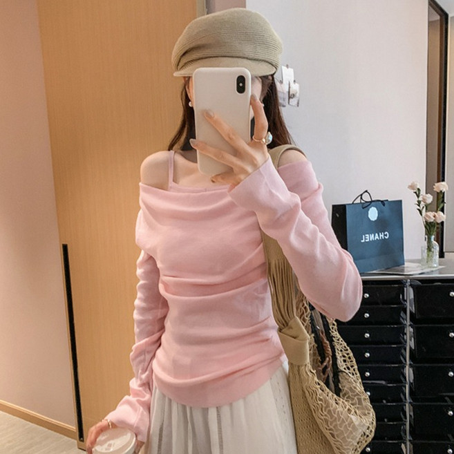 LUNA GIRL 女款可愛吊帶肩線針織衫 L25FKN072423