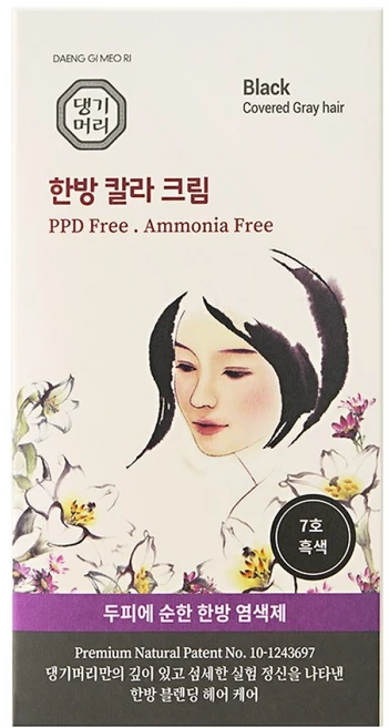 댕기머리 한방 염색약, 7호 흑색, 1개 - 쿠팡