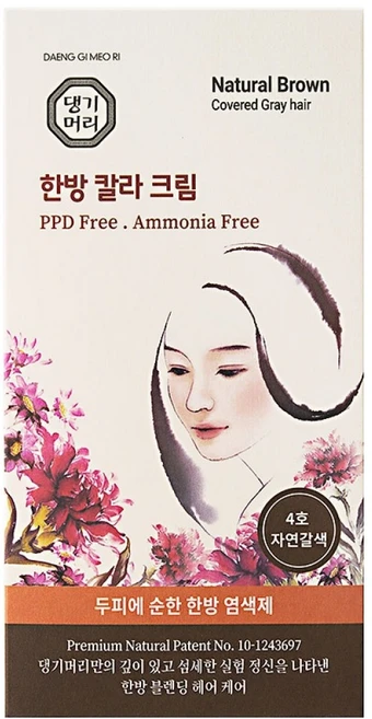 댕기머리 한방 염색약, 4호 자연갈색, 1개 - 쿠팡