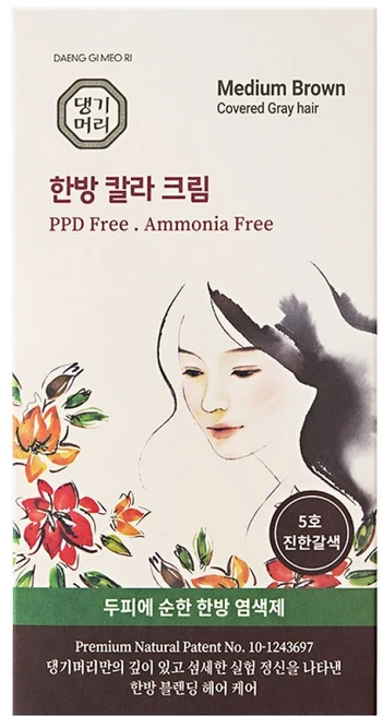 댕기머리 한방 염색약, 5호 진한갈색, 1개 - 쿠팡