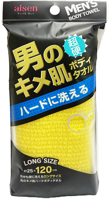 AISEN 男性專用澡巾 超硬, 黃色, 1入, 1包