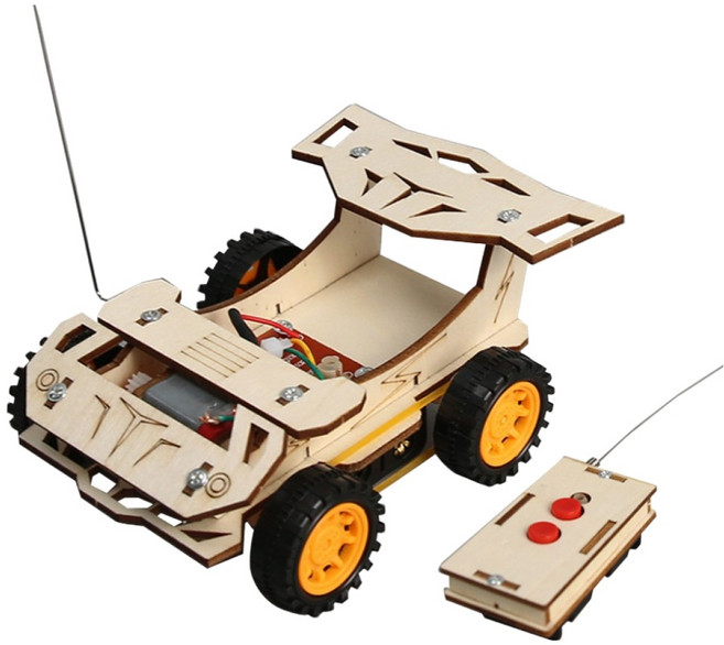 리브온 창의력 STEAM 목재 만들기 RC 레이싱 140 x 58 x 100 mm, 혼합색상, 1개