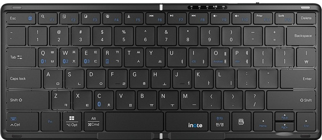 아이노트 X Folding 멀티 페어링 접이식 블루투스 무선 키보드, 블랙, XK807B, 제조사축