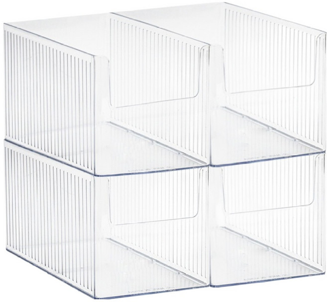 데일리블룸 주방 펜트리 수납 리빙박스 정리함, 투명, 4개