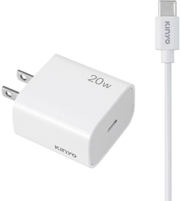 Kinyo 20W PD單孔充電組 APDCB-001W, 白色, 1組