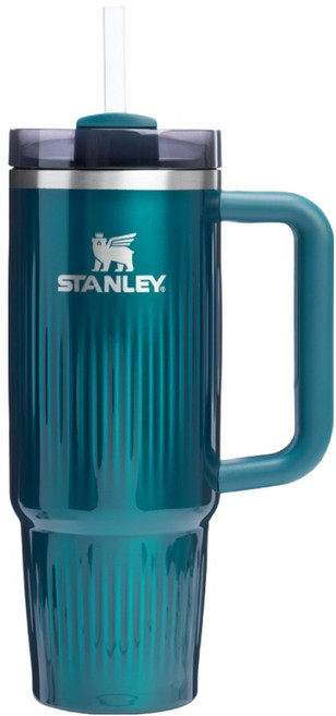 STANLEY 台灣公司貨 TEXTURE系列 吸管隨手杯2.0, 880ml, 祖母綠, 1個