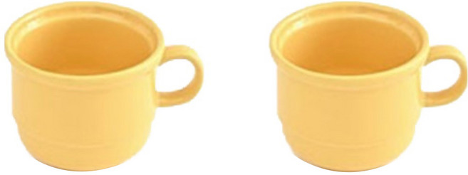 에라토 리츠 손잡이 카페 컬러 머그컵 200ml, 2개, 옐로우