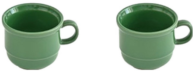 에라토 리츠 손잡이 카페 컬러 머그컵 200ml, 2개, 그린