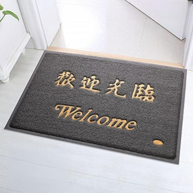AFAMIC 艾法 加厚/迎賓/刮泥/歡迎光臨/玄關腳踏墊/絲圈地墊, 1個, 灰絲歡迎光臨