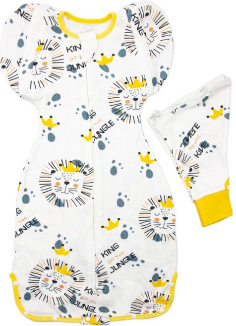 OhBabyLying 春秋薄款 可換袖成長包巾 S