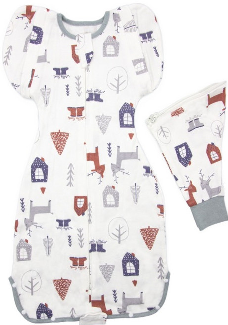 OhBabyLying 春秋薄款 可換袖成長包巾 L