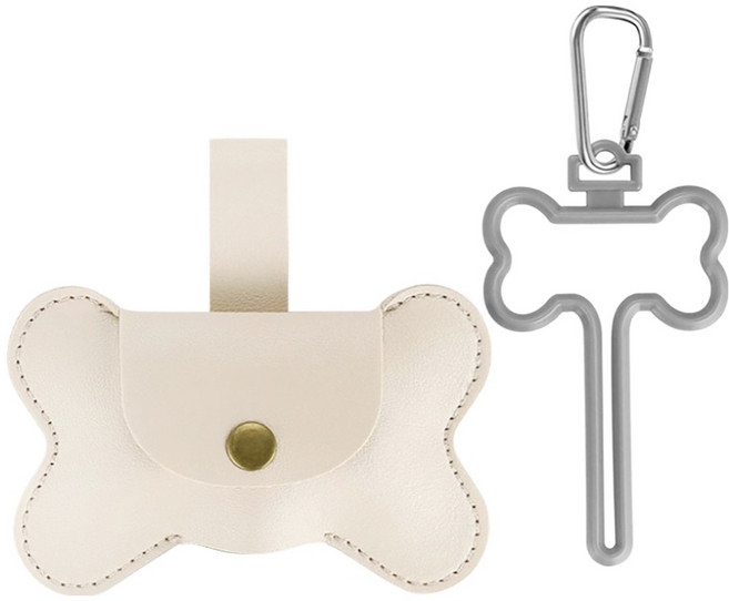 파스텔펫 반려동물 배변봉투 파우치 고리홀더 FREE 세트, 아이보리, 1개입, 1개