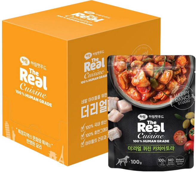 하림펫푸드 생후 3개월 이상 강아지 더리얼 퀴진 습식사료, 10개, 100g, 닭