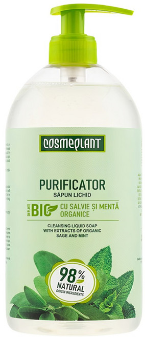 COSMEPLANT 摩爾多瓦 大容量抗菌洗手乳 鼠尾草薄荷, 1L, 1瓶