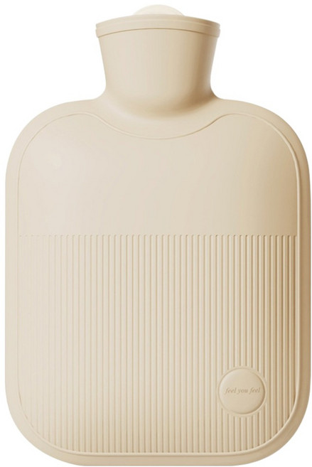 Shopping Doctor 防漏保溫熱敷熱水袋 無布套 象牙白 1L, 1個