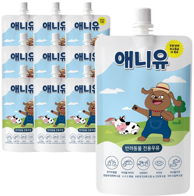 애니먼 반려동물 애니유 펫밀크, 오리지널, 180ml, 10개