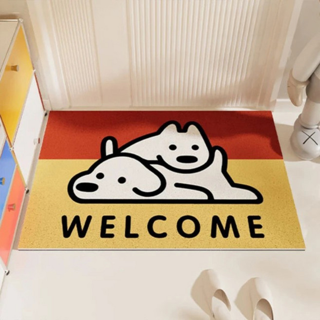AFAMIC 艾法 旺旺屋刮泥可剪裁玄關絲圈印花地墊, WELCOME旺, 1個